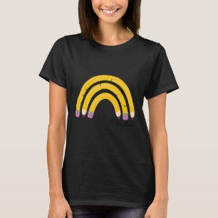 Teach Love Inspire Rainbow Pencil Teacher Back To  T-Shirt