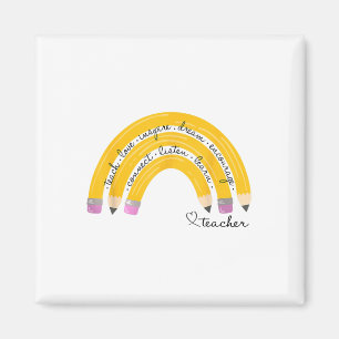 Teach Love Inspire Rainbow Pencil Teacher Ck To Sc Magnet
