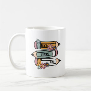 Teach Love Inspire Retro Design Coffee Mug