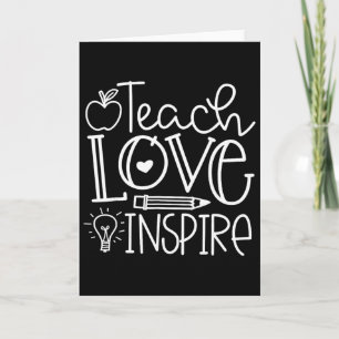 Teach Love Inspire Retro Teacher Kids Ck To School Card