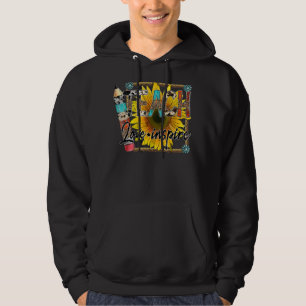 Teach Love Inspire Sunflower Cowhide Leopard Weste Hoodie