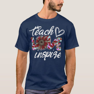 Teach Love Inspire Sunflower Leopard Premium  T-Shirt