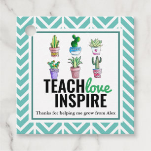 Teach love inspire teach love inspire teal favour tags