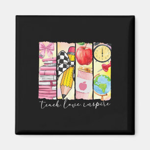 Teach Love Inspire Teacher First Day Funny Back To Magnet