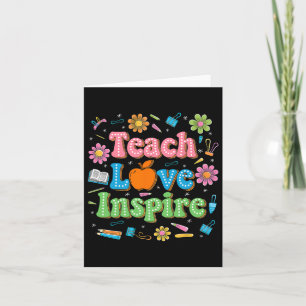 Teach Love Inspire Teacher Life Inspirational Back Card