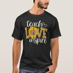 Teach Love Inspire Teacher Life Leopard Cheetah S T-Shirt