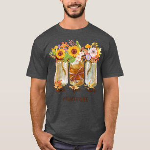 Teach Love Inspire Teacher Life Teaching Autumn Bo T-Shirt