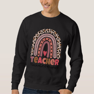 Teach Love Inspire Teacher Rainbow Pre K Kindergar Sweatshirt