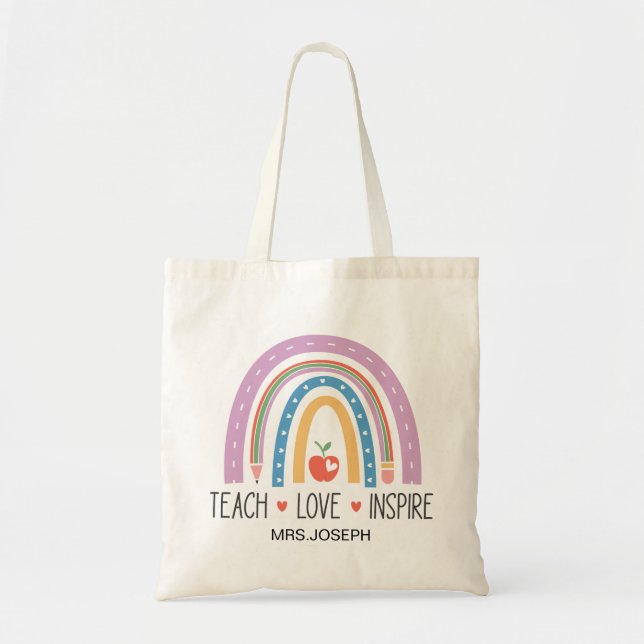 Teach Love Inspire Teacher  Tote Bag (Front)