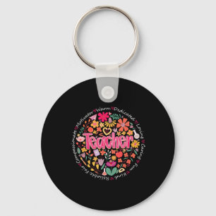 Teach Love Inspire Wildflower Teacher Funny Ck To Key Ring