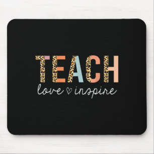 Teach Love Insre Leopard Back to School Cute Mouse Pad