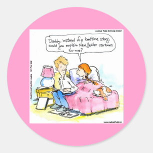 Teach Me To Read Satire Daddy Funny Classic Round Sticker