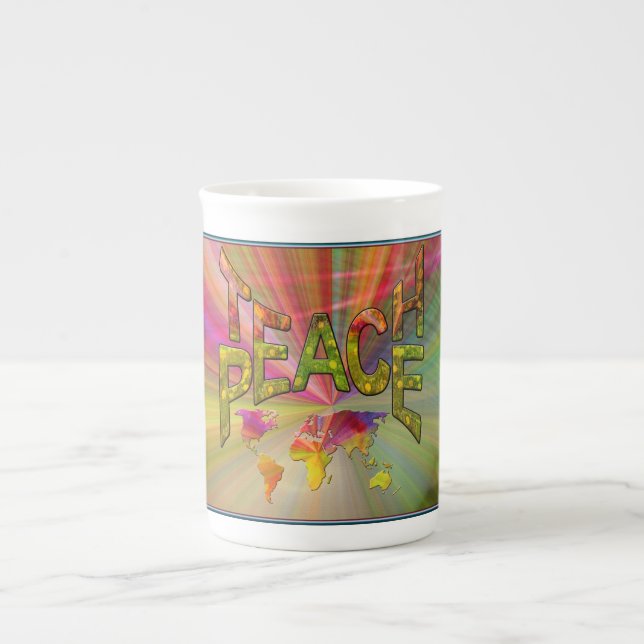 Teach Peace Bone China Mug (Front)