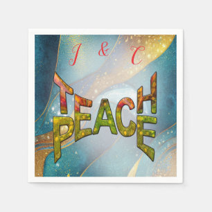 Teach Peace Christmas Gathering Napkin
