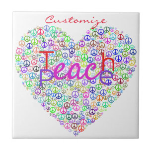 Teach Peace Heart Thunder_Cove Ceramic Tile