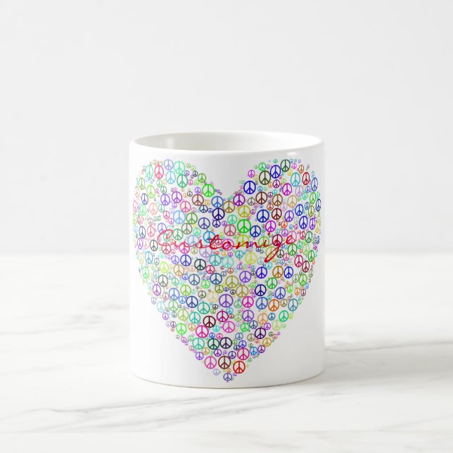 Teach Peace Heart Thunder_Cove Coffee Mug (Center)