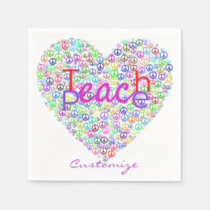 Teach Peace Heart Thunder_Cove Napkin