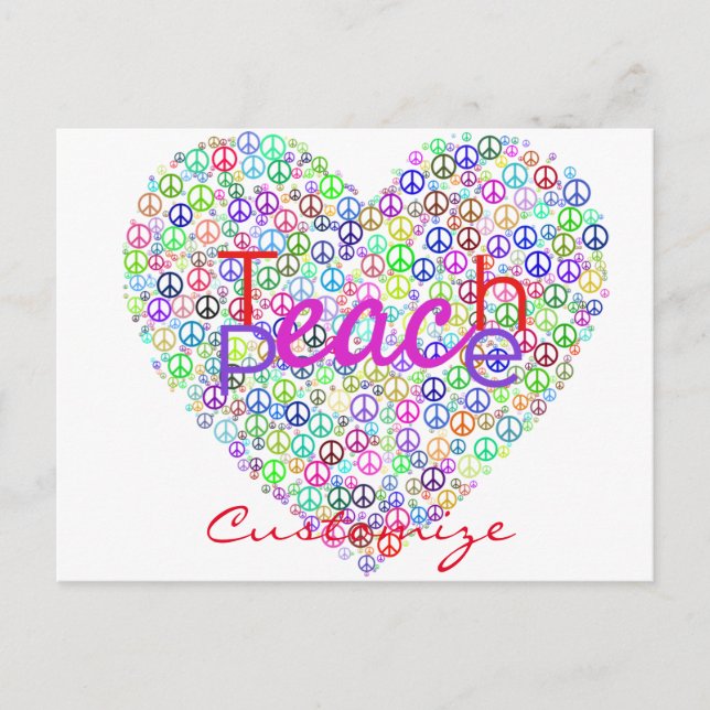 Teach Peace Heart Thunder_Cove Postcard (Front)