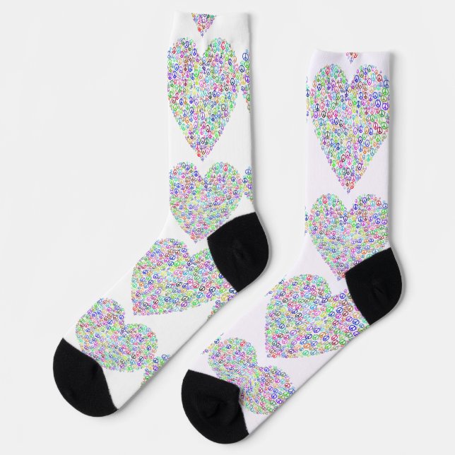 Teach Peace Heart Thunder_Cove Socks (Left)