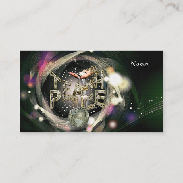Teach-Peace  Movement  Business Card (Front)