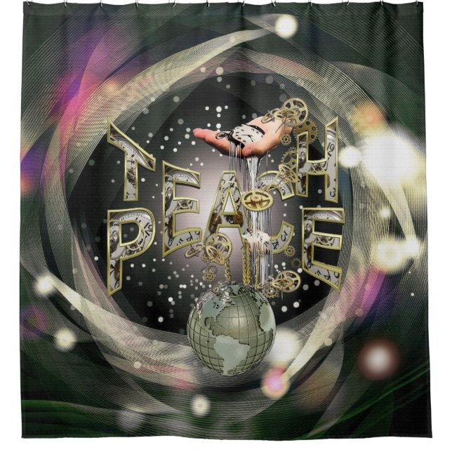 Teach-Peace  Movement Shower Curtain (Front)