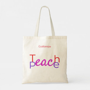 Teach Peace Thunder_Cove Tote Bag