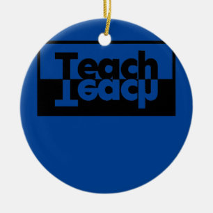 Teach Retro Vintage Teacher Back to School Ceramic Ornament