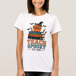 Teach Spooky Funny Teacher Halloween T-Shirt