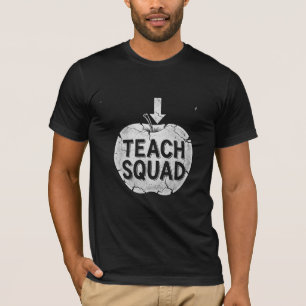 Teach Squad Distressed Apple Educator Design T-Shirt