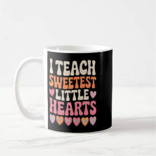 Teach Sweetest Little Hearts Teacher Groovy Coffee Mug