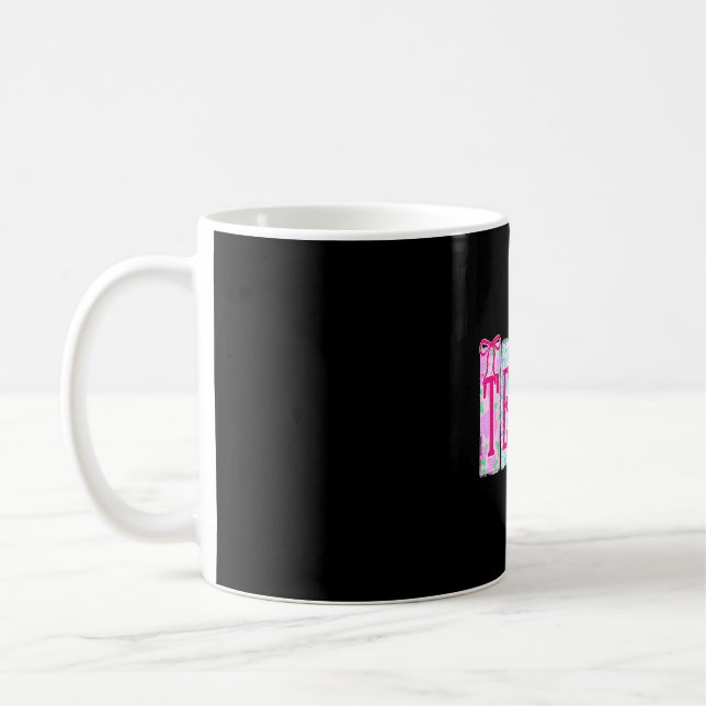 Teach teacher funny back to school happy first day coffee mug (Left)