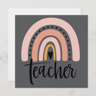 Teach Teacher Love Inspire Gift Rainbow Invitation