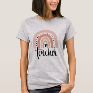 Teach Teacher Love Inspire Gift Rainbow  T-Shirt