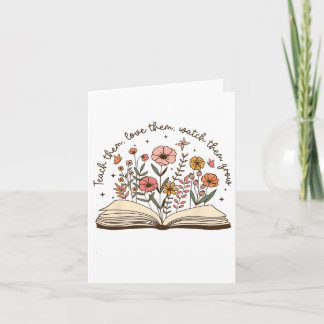 Teach Teacher Wildflower Back To School First Day  Card