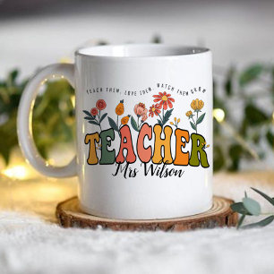 Teach Them Love Them Watch . Personalized Teacher  Coffee Mug