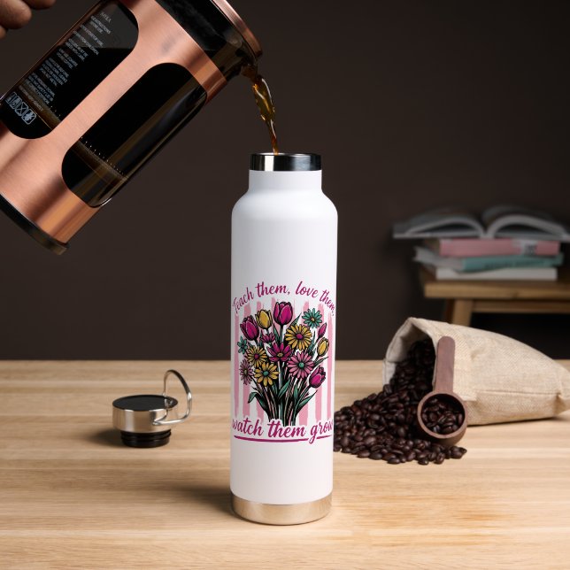 teach them love them watch them grow water bottle (Coffee (Rotated))