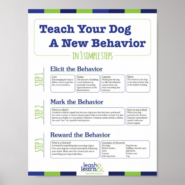 Teach Your Dog a New Behaviour in 3 Easy Steps Poster (Front)