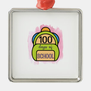 Teacher 100 Days Of School Metal Ornament