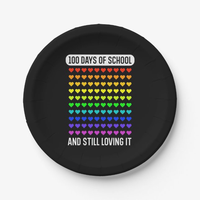 Teacher 100 Days Of School Paper Plate (Front)