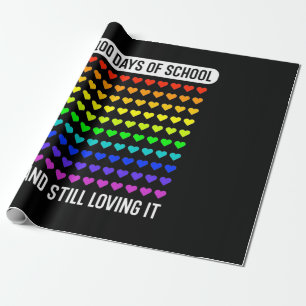 Teacher 100 Days Of School Wrapping Paper