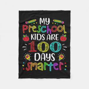 Teacher 100 Days Smarter 100th Day Of School Gift Fleece Blanket