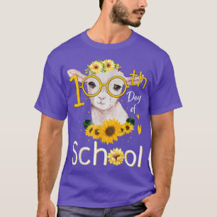 Teacher 100th Day Of School Cute Goat With Sunflow T-Shirt