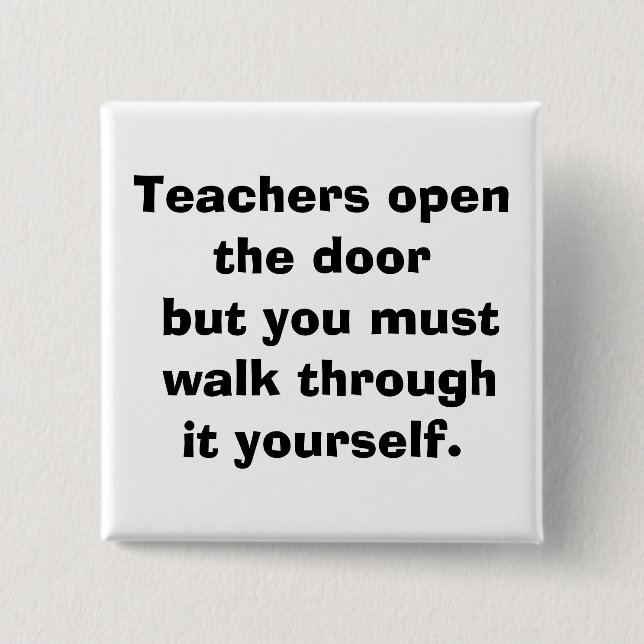 teacher 15 cm square badge (Front)