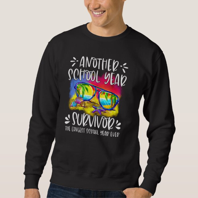 Teacher 2021 Another School Year Survivor The Long Sweatshirt (Front)
