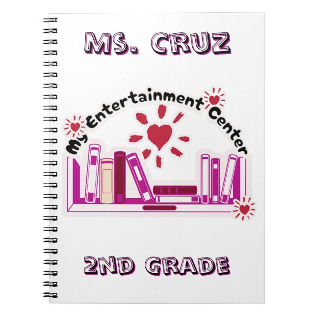 Teacher 2nd grade custom Spiral Photo Notebook (Front)