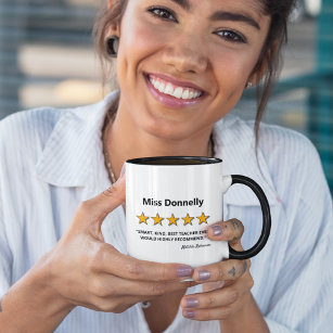 Teacher 5 Star Rating   Teacher Appreciation Gift Mug
