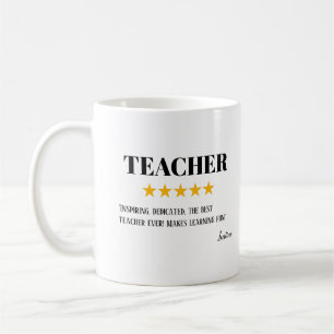 Teacher 5 Star Review Amazing Teacher Gift Coffee Mug