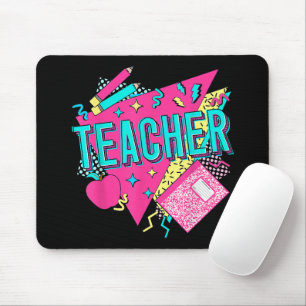 Teacher 90s Retro Colourful Teacher Back To School Mouse Pad