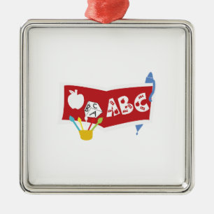 Teacher ABC Metal Ornament
