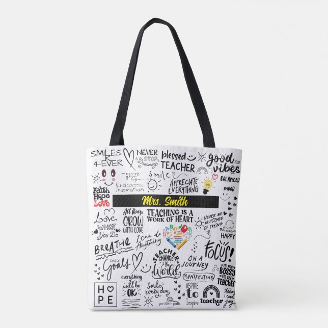 TEACHER AFFIRMATIONS TOTE BAG - Personalised (Back)